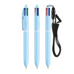 BIC® 4 Colours® Pastel + Lanyard Blau