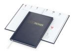 Wochenkalender (Buchkalender): Eleganter A5-Wochentimer mit wattierter Hardcover-Buchdecke und 128 Seiten – inklusive Prägung Dark blue | Gold