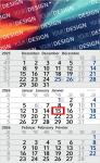 3-Monatskalender (Einblatt): Preiswerter Einblatt-Monatskalender mit modernem Design, großzügiger Werbefläche und brillanter Werbung – inklusive 4C-Digitaldruck Light grey | Aztec blue