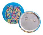 PinBadge RPET Maxi Button-Anstecker Weiß/silber