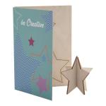 CreaX Christmas card, star Nature blue