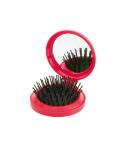 Glance mirror with hairbrush Red