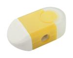 Cafey eraser and sharpener White/yellow