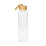 Glass bottle with sleeve "Bamboo" 0,55 l Transparent