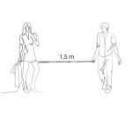 Abstandsstick "Distance", selbstaufblasend Silber