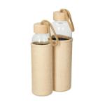 Glasflasche mit Hülle "Natural", 0,5l Transparent