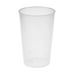Trinkbecher "Vital", 500 ml mit Deckel und Strohhalm Milchig-transparent