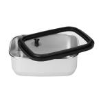 Stainless steel lunch box with glass lid "RILO", 550 ml Silver
