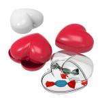 Plastic bauble “mini heart” American red