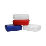 Storage Box „School Box“ medium with separator Milky transparent