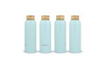 Waterdrop Stainless Steel Bottle with Bamboo Cap 600ml Aztec blue