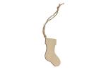 Strumpfförmiges Weihnachtsornament aus Holz Natur