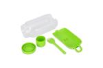 All-in-One Lunch Bowl Container with Sauce Compartment & Spoon-fork Light green