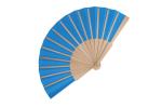 Hand fan wood &amp; R-PET Light blue