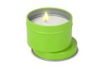Scented candle recycled tin big Light green