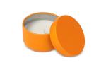 Asana unparfümierte Kerze auf Pflanzenbasis in recycelter Dose Orange