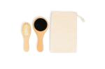 Schima superba Holz Pinsel &amp; Spiegel Set Natur