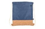 Drawstring bag R-PET &amp; cork 35 x 40cm Dark blue