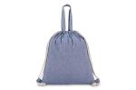 Tasche/Beutel mit Kordelzug aus recycelter Baumwolle 38x42cm Blau