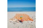 R-PET quick dry beach towel 100x180cm with pouch (200g/m²) sublimation Orange