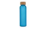 Gefrostete flasche aus recyceltem Glas mit Korkdeckel 500ml Beige/blau
