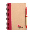 SONORA PLUS B6 recycled notebook with pen Red