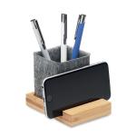 OROSTAN RPET felt pen pot phone stand Timber