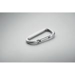 GANCHO Carabiner clip in aluminium. Flat silver