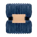 NIEVE RPET fleece striped blanket Aztec blue
