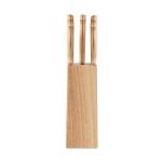 GOURMET 5 piece knife set in base Timber