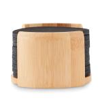 BAHIA RPET coasters in bamboo holder Timber