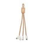 CABIE 3 in 1 charging cable in cork Fawn