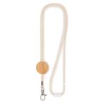 KARA Cotton Lanyard with metal hook Fawn