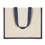 CAMPO DE FIORI Jute and canvas shopping bag Aztec blue