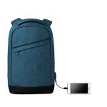 BERLIN 2 tone backpack incl USB plug Aztec blue