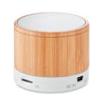Round Bamboo wireless speaker White