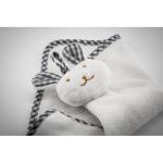 HUG ME Plush rabbit design baby towel White