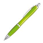 Transparent ball pen with rubber grip Apple green