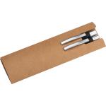 Aluminium wrting set with pen and pencil with bamboo gripzone Black