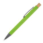 pen made from recycled aluminium with bamboo pusher Apple green