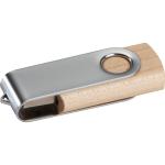 Twist USB Stick with light wood cover Brown