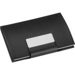 Business card holder with artificial leather covering Black