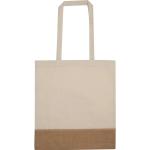 Carrying bag with jute bottom White