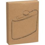 Stainless steel hip flask with wooden coating Brown