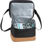 Kühltasche aus RPET mit Extrafach und Korkboden Schwarz