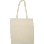 Cotton bag with closable front pocket White