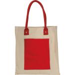 Canvas shopper with long handles RODOLFO Red