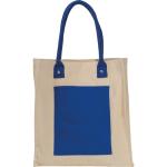 Canvas shopper with long handles Aztec blue