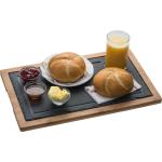 Serving board, slate/wood Black