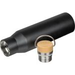 Drinking bottle made from recycled stainless steel Black